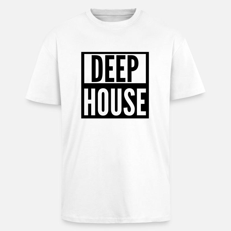 deep house - T-shirt unisexe oversize épais - blanc
