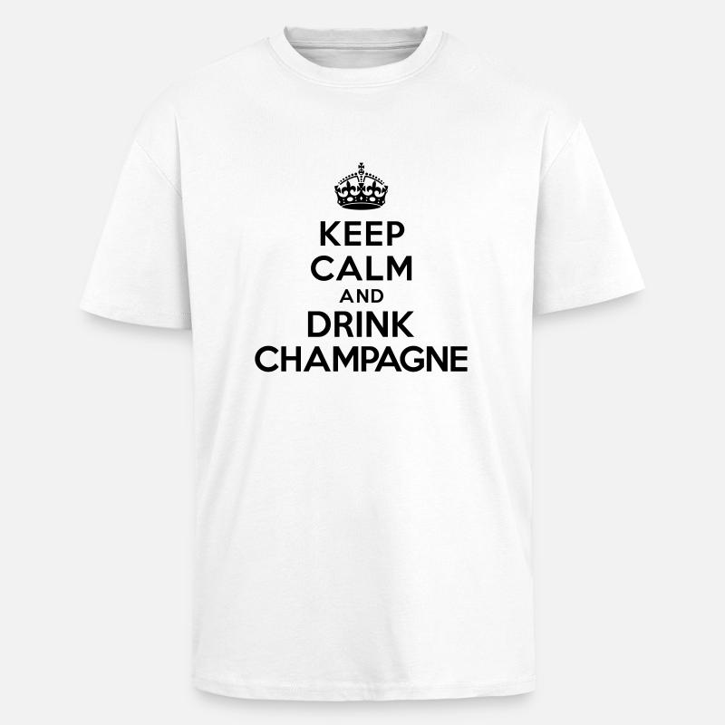 Keep calm and drink - Unisex Oversized Heavyweight T-shirt - white