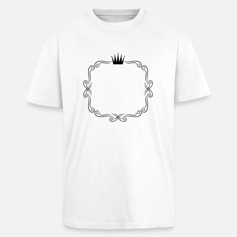 rahmen ornamente krone - Oversized Heavyweight Unisex T-Shirt - Weiß