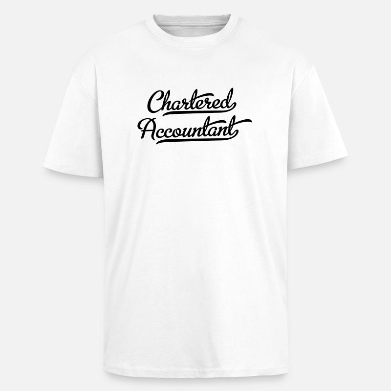 Comptabilité - T-shirt unisexe oversize épais - blanc