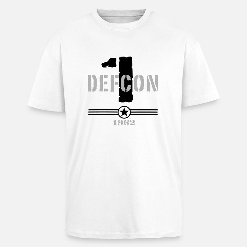 defcon one - Oversized Heavyweight Unisex T-Shirt - Weiß