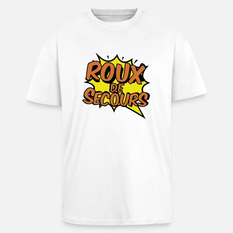 ROUX DE SECOURS COMIC STYLE - T-shirt unisexe oversize épais - blanc