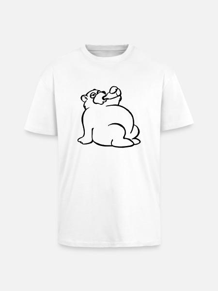 Saufbär - Oversized Heavyweight Unisex T-Shirt - Weiß