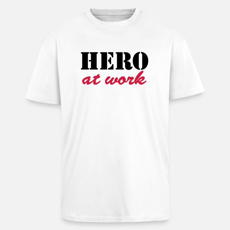 Hero at work - Unisex Oversized Heavyweight T-shirt - white