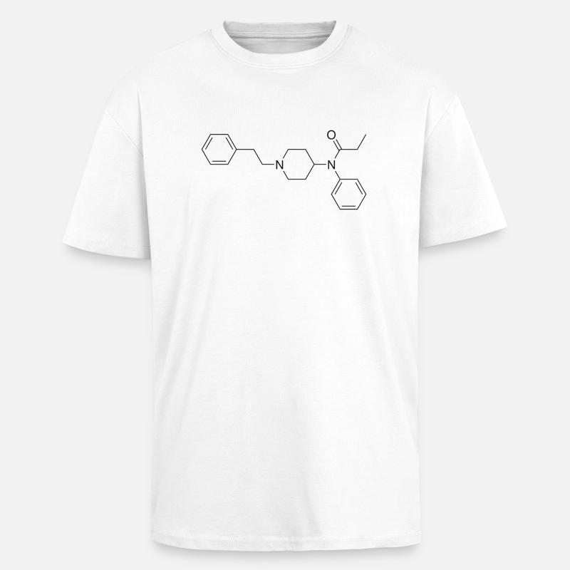Fentanyl structural formula - Unisex Oversized Heavyweight T-shirt - white