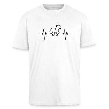 Pony Pulse - Oversized Heavyweight Unisex T-Shirt - Weiß - Vorne - Alina (178cm) & Michal (187cm)