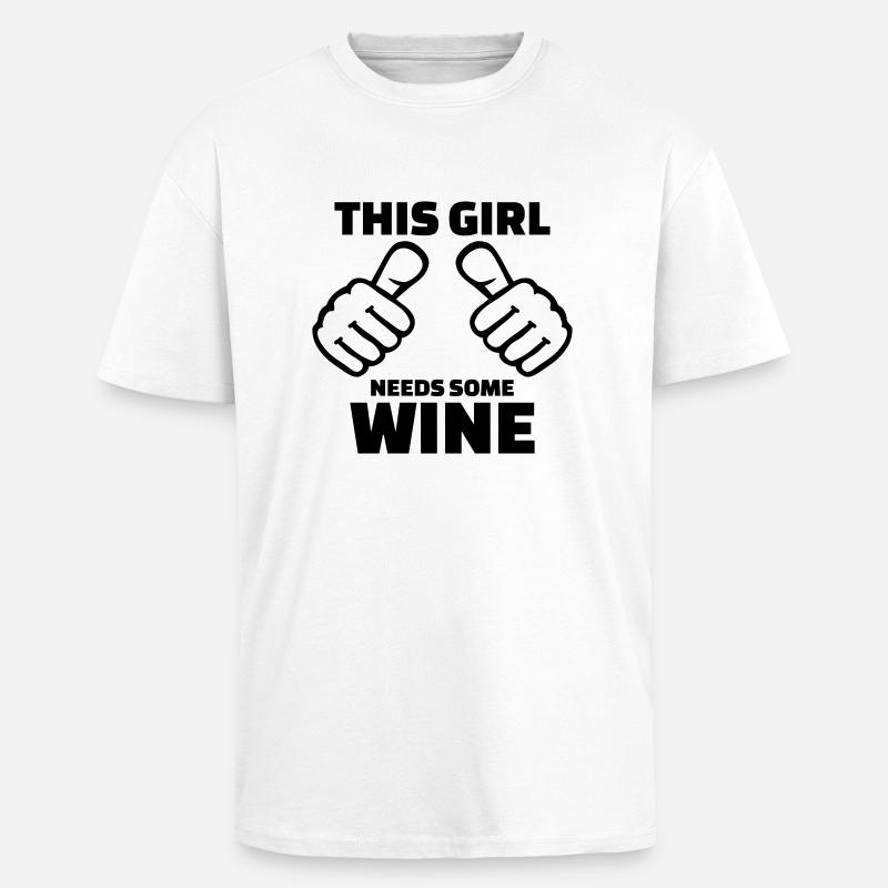 Wein - Oversized Heavyweight Unisex T-Shirt - Weiß