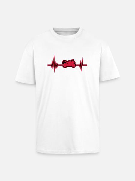 motorrad puls - Oversized Heavyweight Unisex T-Shirt - Weiß