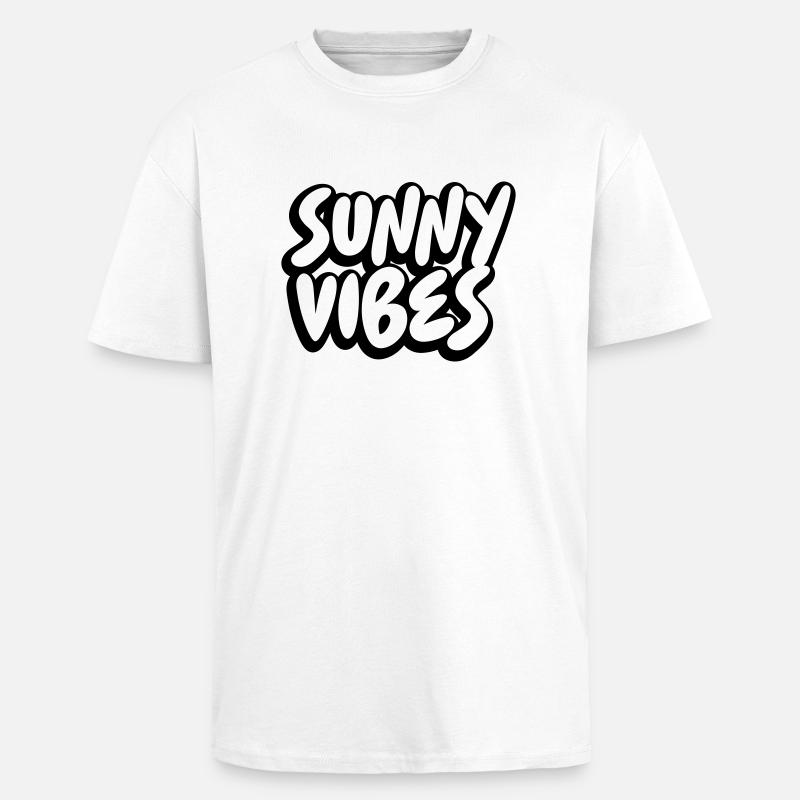 SUNNY VIBES - Oversized Heavyweight Unisex T-Shirt - Weiß