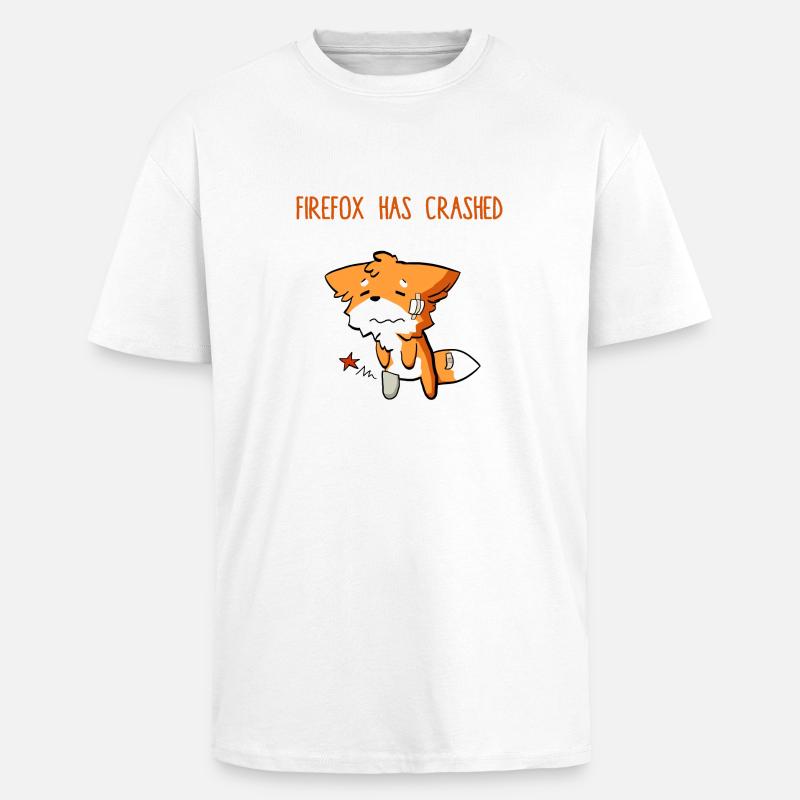 Firefox has crashed funny - Oversized Heavyweight Unisex T-Shirt - Weiß