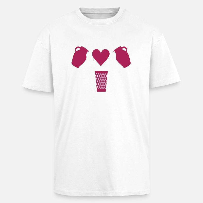 Bembel Love - Apfelwein und Geripptes - Oversized Heavyweight Unisex T-Shirt - Weiß