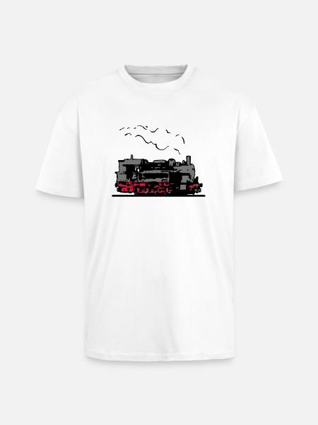 dampflok locomotive old romance - Unisex Oversized Heavyweight T-shirt - white