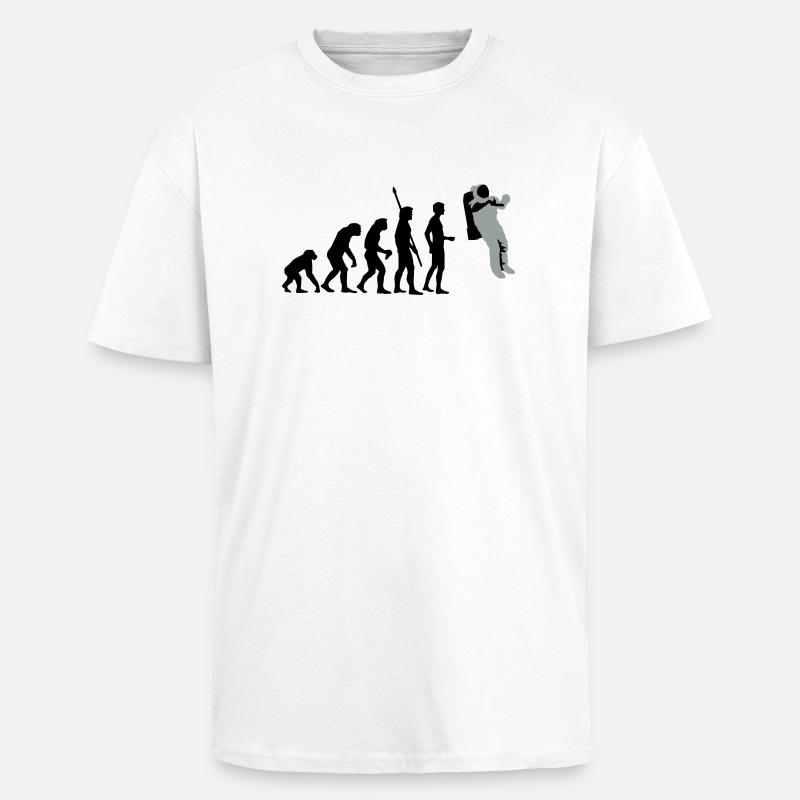 evolution_astronaut_2c - Oversized Heavyweight Unisex T-Shirt - Weiß