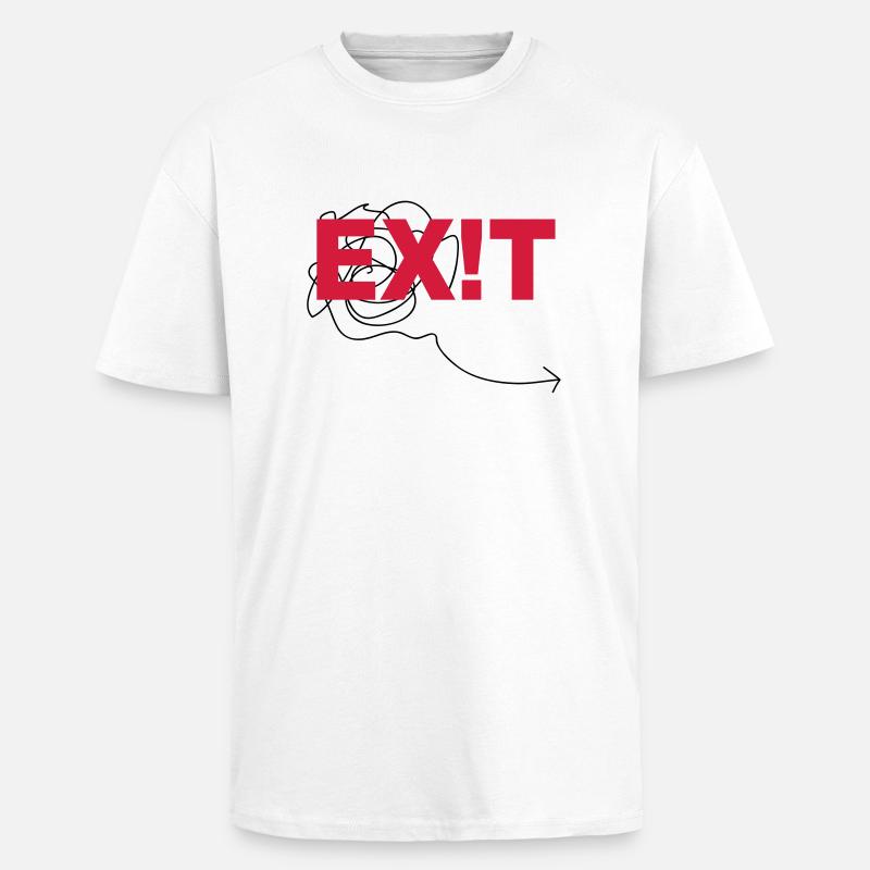 EXIT - Unisex Oversized Heavyweight T-shirt - white