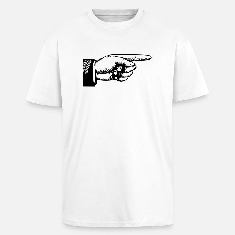 Zeigefinger Hand - Oversized Heavyweight Unisex T-Shirt - Weiß