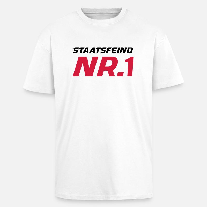 staatsfeind2 - Oversized Heavyweight Unisex T-Shirt - Weiß