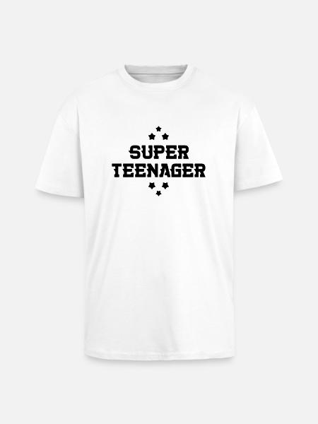 adolescent / enfant / ado / adolescente - T-shirt unisexe oversize épais - blanc