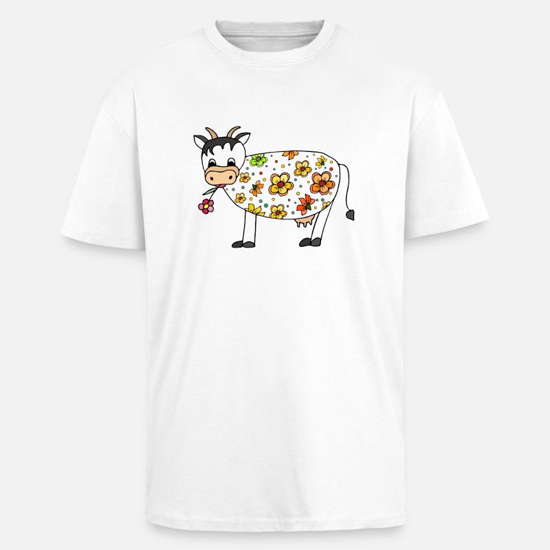 Vache - T-shirt unisexe oversize épais - blanc