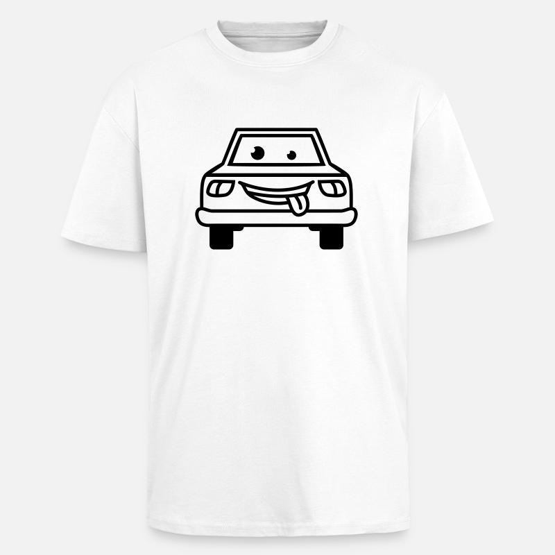 Cartoon Car - Oversized Heavyweight Unisex T-Shirt - Weiß