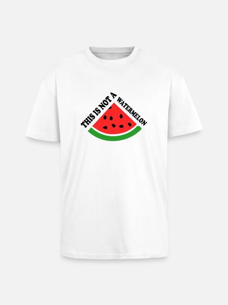THIS IS NOT A WATERMELON - Unisex Oversized Heavyweight T-shirt - white