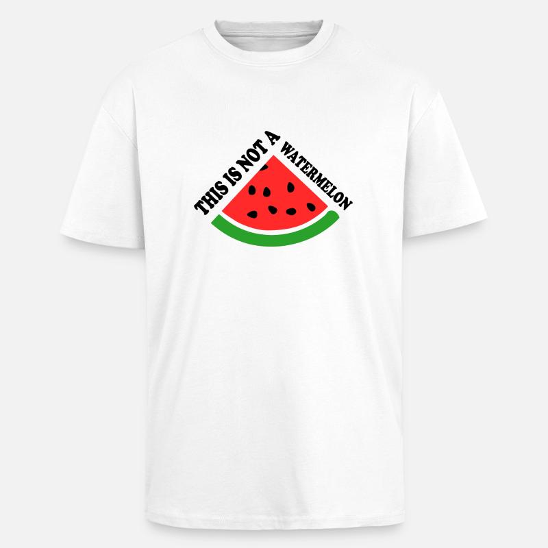 THIS IS NOT A WATERMELON - Oversized Heavyweight Unisex T-Shirt - Weiß