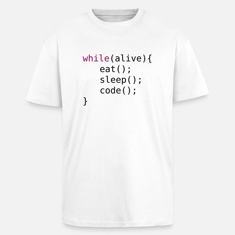 Code source drôle - T-shirt unisexe oversize épais - blanc