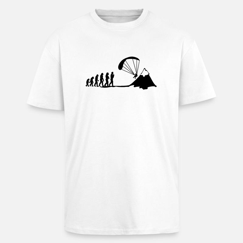 paragliding evolution - Oversized Heavyweight Unisex T-Shirt - Weiß