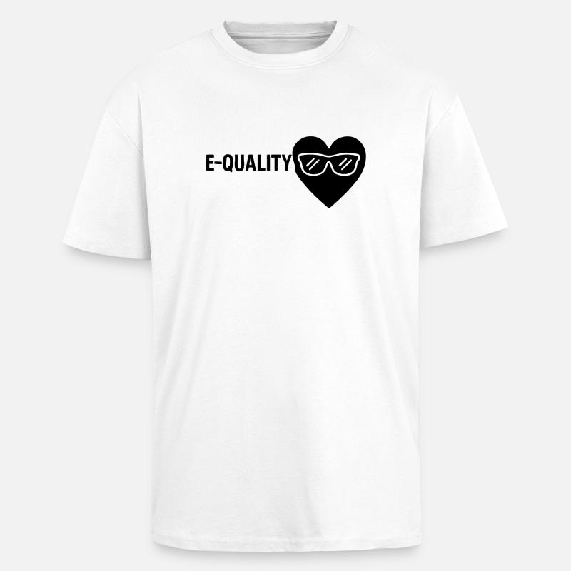 QUALITÉ E - T-shirt unisexe oversize épais - blanc