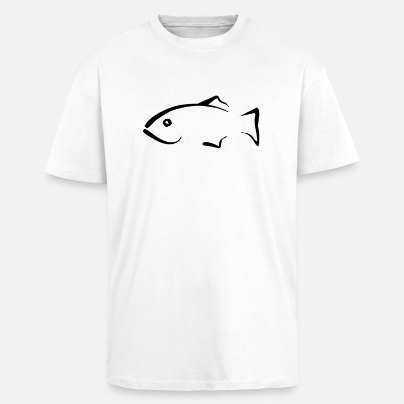 Fisch - Oversized Heavyweight Unisex T-Shirt - Weiß