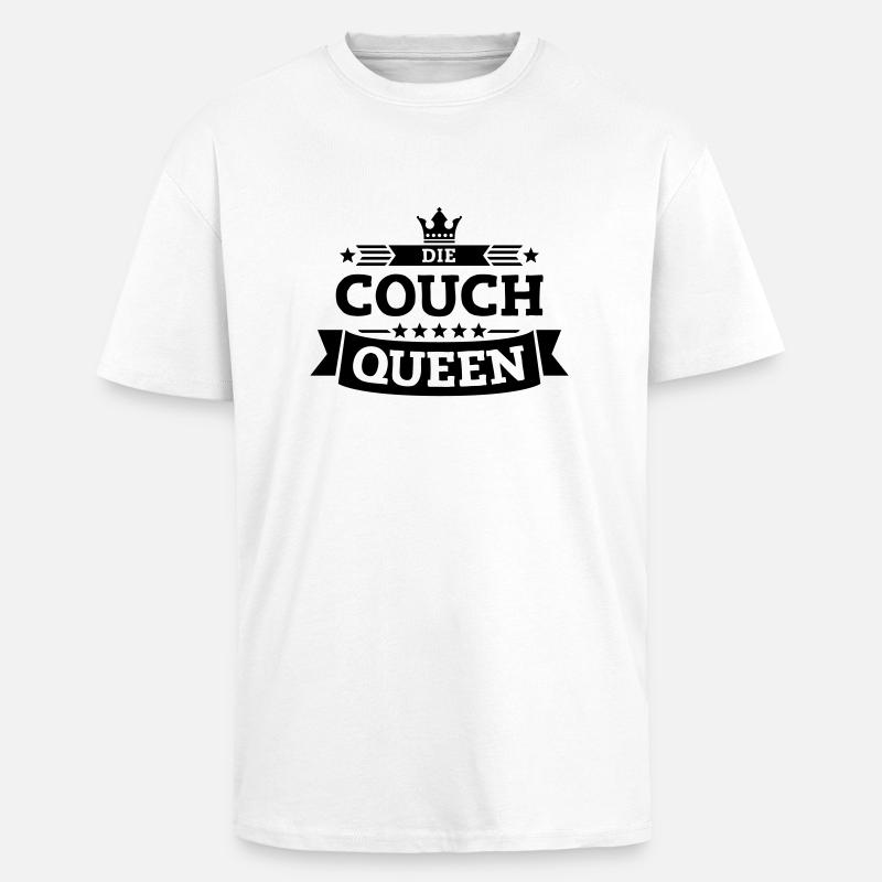 Die Couch-Queen - Oversized Heavyweight Unisex T-Shirt - Weiß