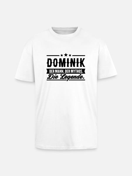 Man Myth Legend Dominik - T-shirt unisexe oversize épais - blanc