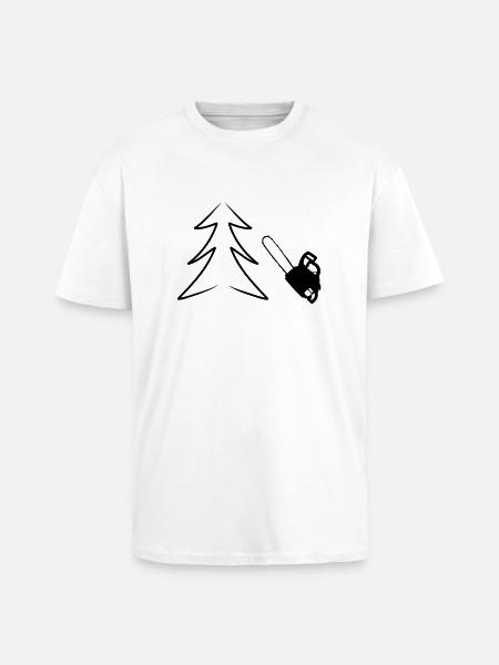 Motorsäge - Oversized Heavyweight Unisex T-Shirt - Weiß
