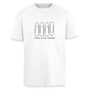 chaos - T-shirt unisexe oversize épais - blanc - Devant - Alina (178cm) & Michal (187cm)