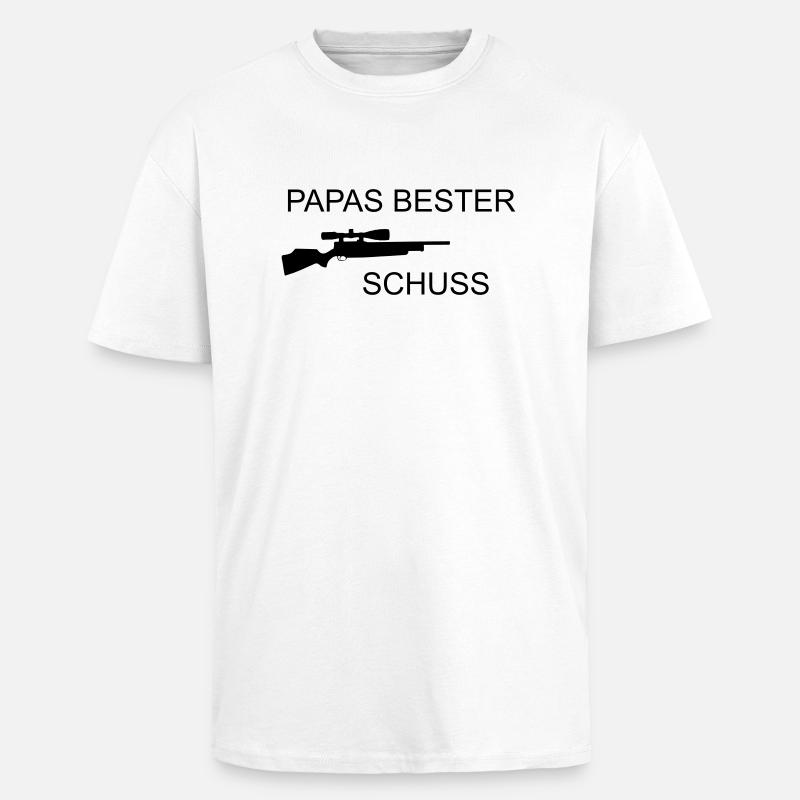 Papas bester Schuss - Oversized Heavyweight Unisex T-Shirt - Weiß