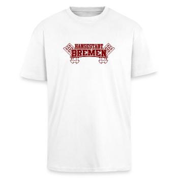 Hansestadt Bremen - Oversized Heavyweight Unisex T-Shirt - Weiß - Vorne - Alina (178cm) & Michal (187cm)