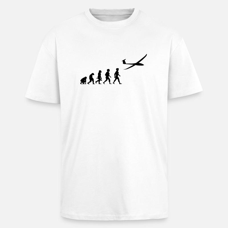 Evolution glider glider plane - Unisex Oversized Heavyweight T-shirt - white