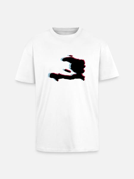 3d anaglyph HAITI green - Unisex Oversized Heavyweight T-shirt - white