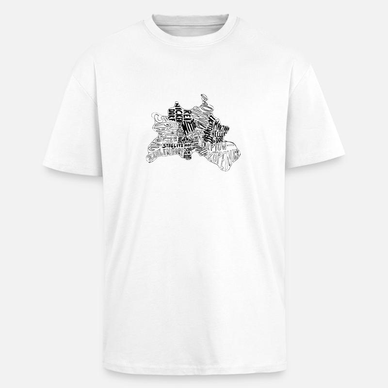 Berlin map Districts - Unisex Oversized Heavyweight T-shirt - white