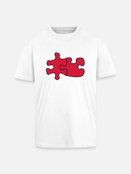 puzzle1 - T-shirt unisexe oversize épais - blanc