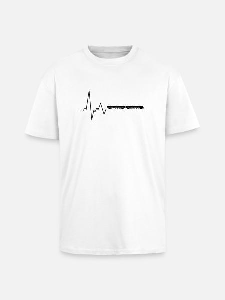 herzschlag zug - Oversized Heavyweight Unisex T-Shirt - Weiß