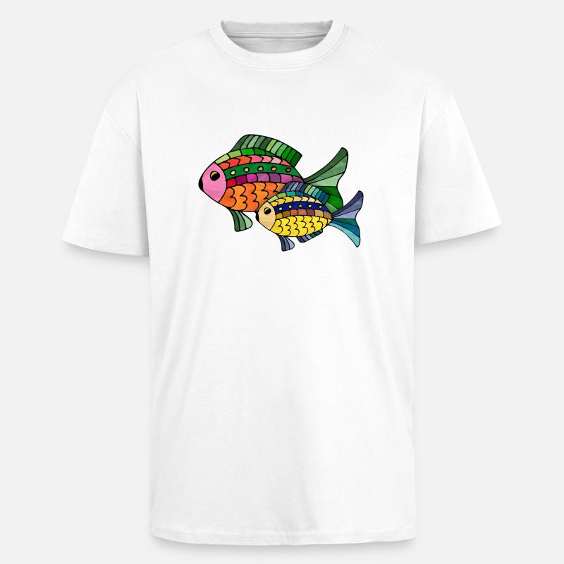 Fisk - Unisex oversized heavyweight t-shirt - hvid