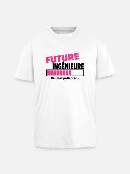 future ingénieure - T-shirt unisexe oversize épais - blanc