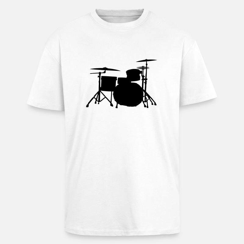 Drums Silhouette ReDesign 2 - Unisex Oversized Heavyweight T-shirt - white