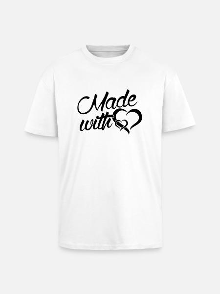Faite avec coeur - bébé - - T-shirt unisexe oversize épais - blanc