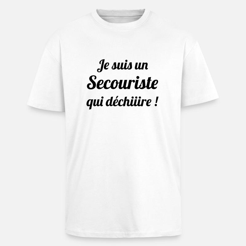 Secourisme / Secouriste / Secours / Secourir - T-shirt unisexe oversize épais - blanc