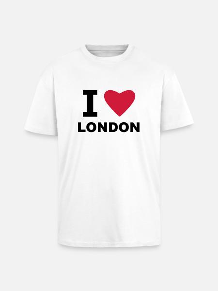I love London - Unisex Oversized Heavyweight T-shirt - white