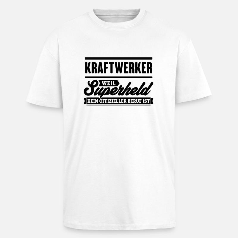 Superheld Kraftwerker - Oversized Heavyweight Unisex T-Shirt - Weiß