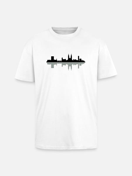 Skyline Basel - Oversized Heavyweight Unisex T-Shirt - Weiß