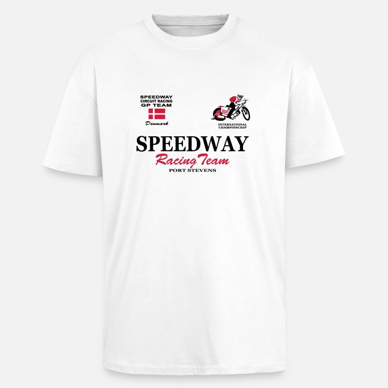 Speedway Poloshirt Team Denmark - T-shirt unisexe oversize épais - blanc