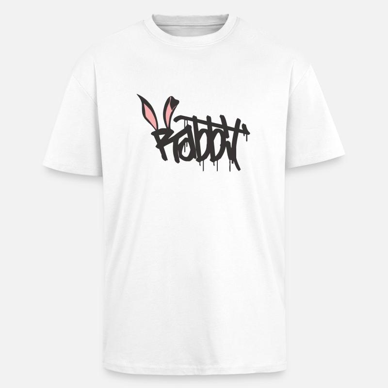rabbit - Unisex Oversized Heavyweight T-shirt - white